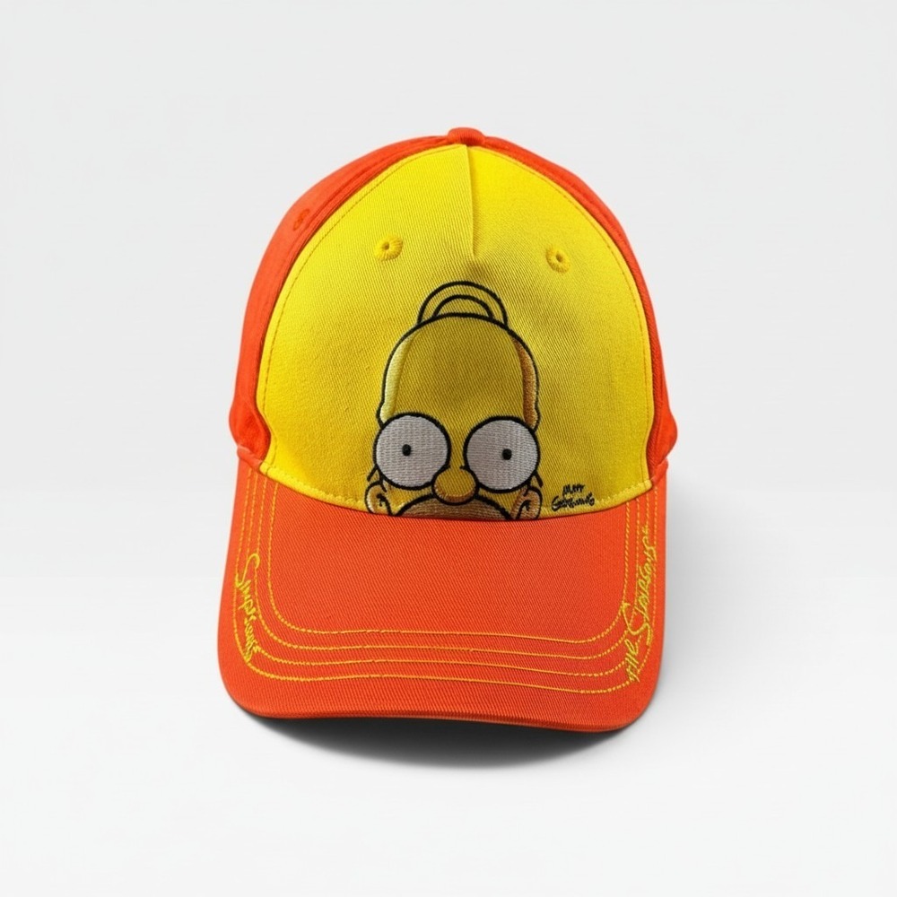 Universal Studios The Simpsons Homer Cap Adult OS Orange Yellow Graphic Exc